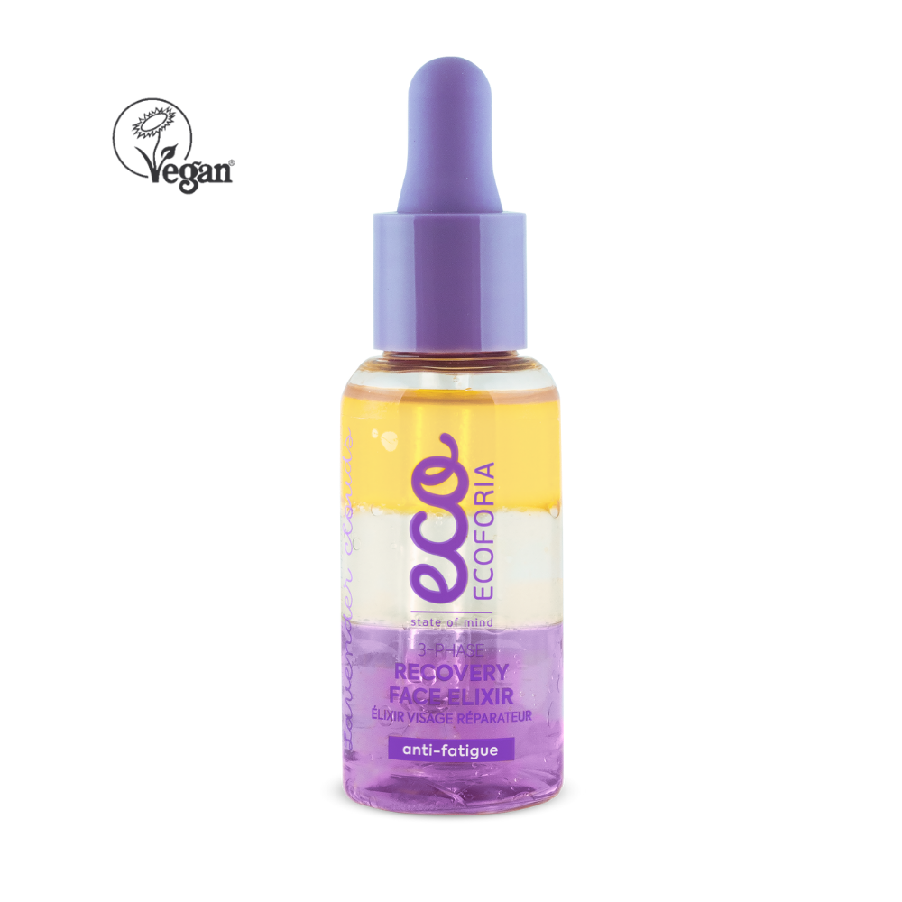 Ecoforia - Lavender Clouds 3-Phase Recovery Face Elixir, 30 ml
